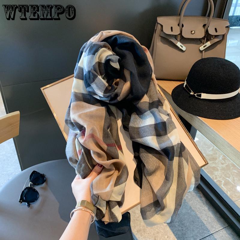 Checkered Scarf Women s Cotton and Linen Shawl 180 * 90cm Long Scarf for All Seasons
Checkered Scarf Women s Cotton and Linen Shawl 180 * 90cm Long Scarf for All Seasons