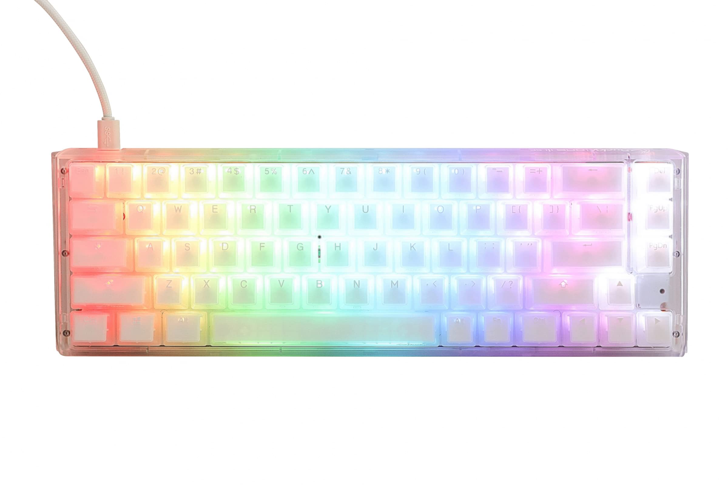 Ducky One 3 SF Aura Clear White Hot Swap RGB LED Double Shot PBT Mechanical Keyboard Cherry MX Brown 65%
Ducky One 3 SF Aura Clear White Hot Swap RGB LED Double Shot PBT Mechanical Keyboard Cherry MX Brown 65%