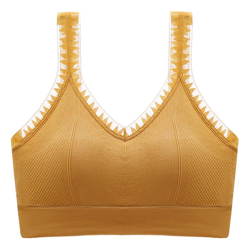 Olive Green Ribbed Wireless Bra with Sheer Lace Trim onesize жовтий
Olive Green Ribbed Wireless Bra with Sheer Lace Trim onesize жовтий