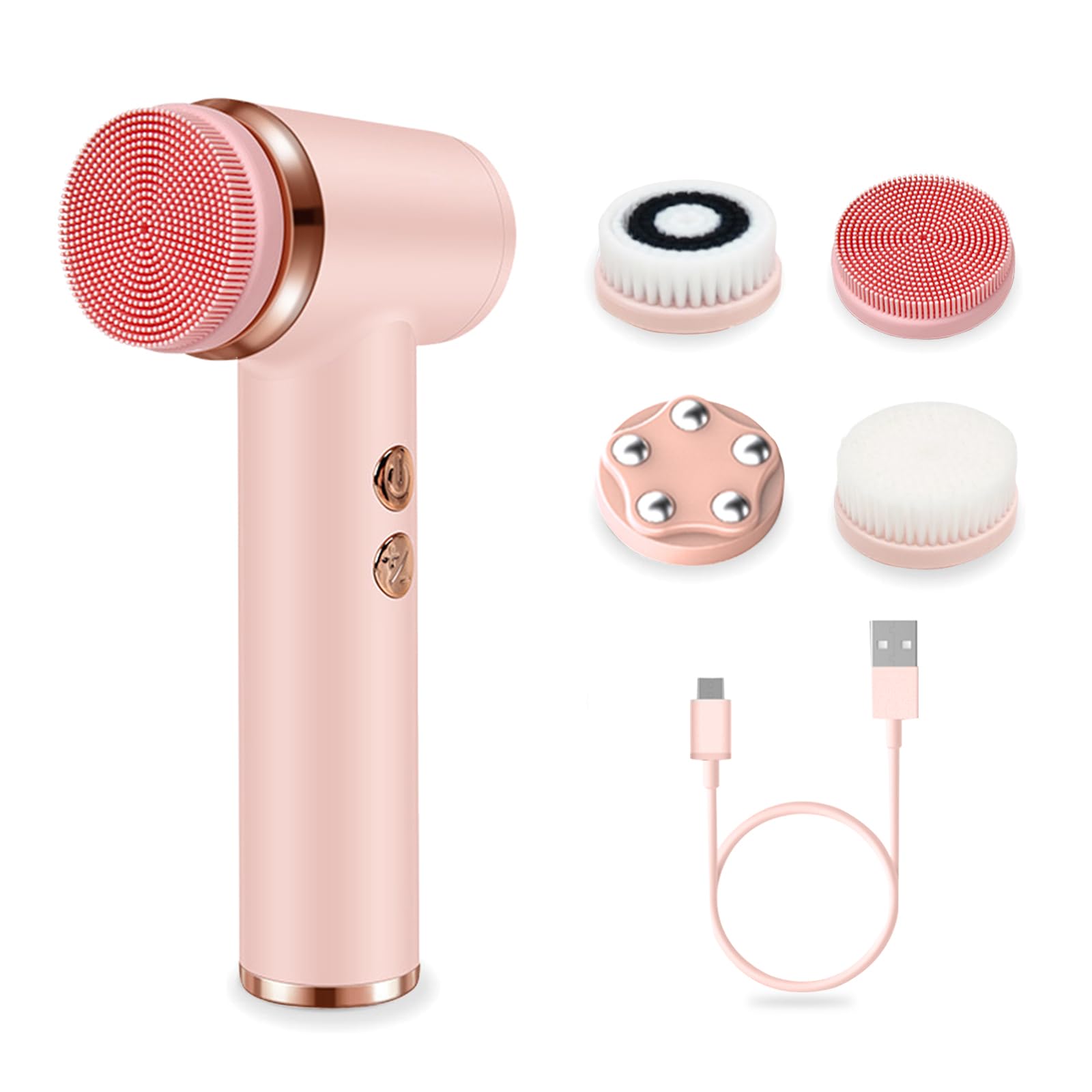 Electric Facial Cleansing Brush with 4 Brush Heads & 5 Speeds - IPX6 Waterproof, Type-C Fast Charging - for Deep Cleansing, Exfoliating, Pore розовый
Electric Facial Cleansing Brush with 4 Brush Heads & 5 Speeds - IPX6 Waterproof, Type-C Fast Charging - for Deep Cleansing, Exfoliating, Pore розовый