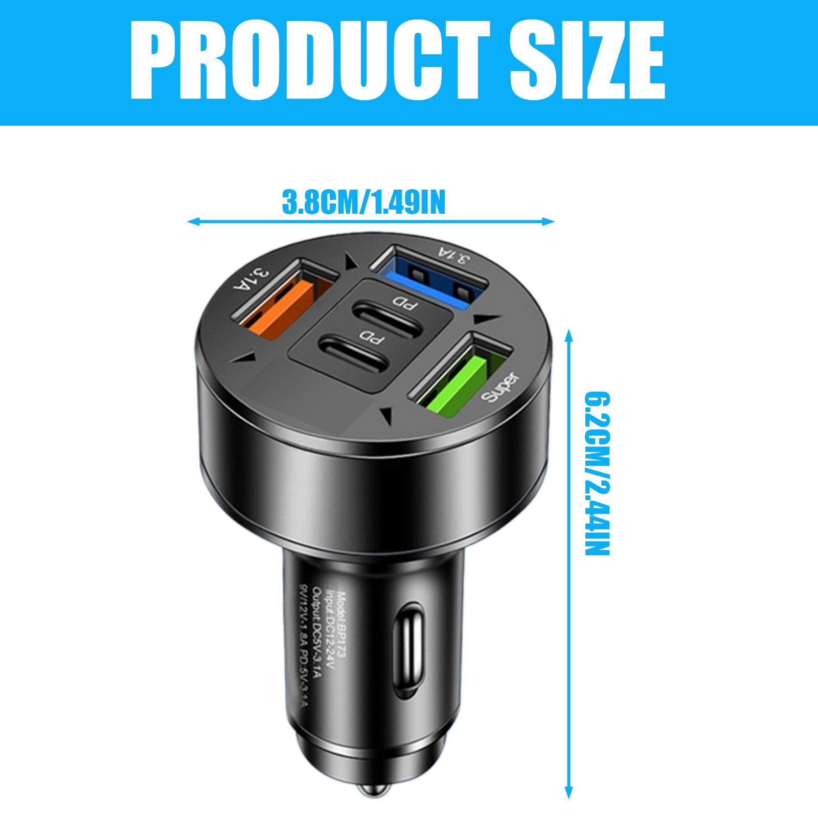Digital Display Car Chargers 5 Ports For Smartphones Tablets Input 12 24V Output 5V 3.1A ABS Aluminum Construction 1
Digital Display Car Chargers 5 Ports For Smartphones Tablets Input 12 24V Output 5V 3.1A ABS Aluminum Construction 1