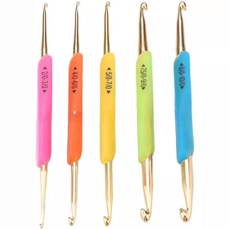 Color TPRTPR soft rubber double-ended aluminum crochet, household handmade double-ended knitting tool sweater hook 5 pcs
Color TPRTPR soft rubber double-ended aluminum crochet, household handmade double-ended knitting tool sweater hook 5 pcs