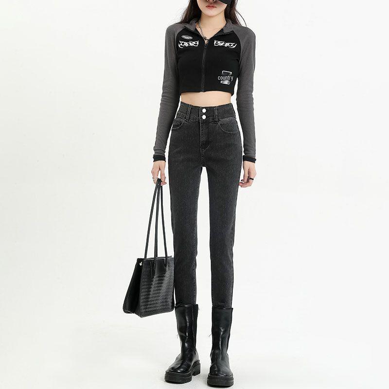 Women s Black Velvet High-Waisted Skinny Jeans - Slimming, Stretch, Double Button, 2025 Autumn Trend 29
Women s Black Velvet High-Waisted Skinny Jeans - Slimming, Stretch, Double Button, 2025 Autumn Trend 29
