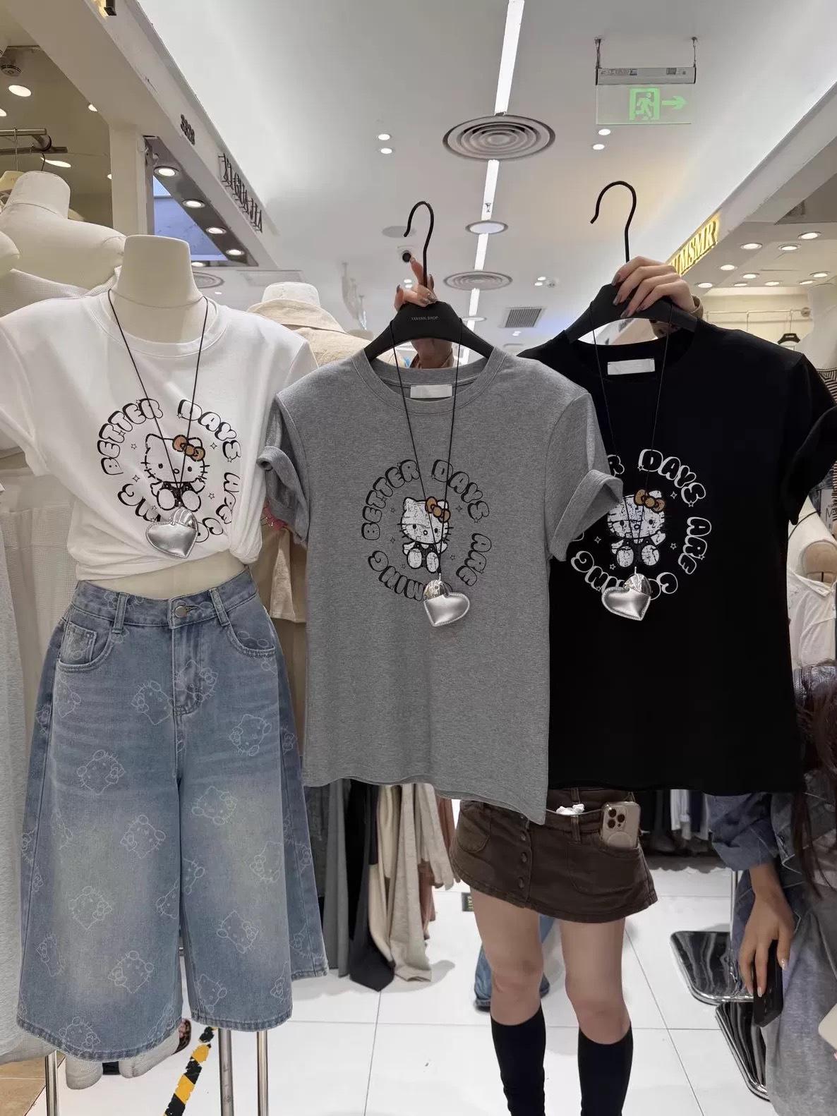 Korean Dongdaemun Cartoon Kitty Cat Pure Cotton Loose Short Sleeve T-Shirt for Women L
Korean Dongdaemun Cartoon Kitty Cat Pure Cotton Loose Short Sleeve T-Shirt for Women L