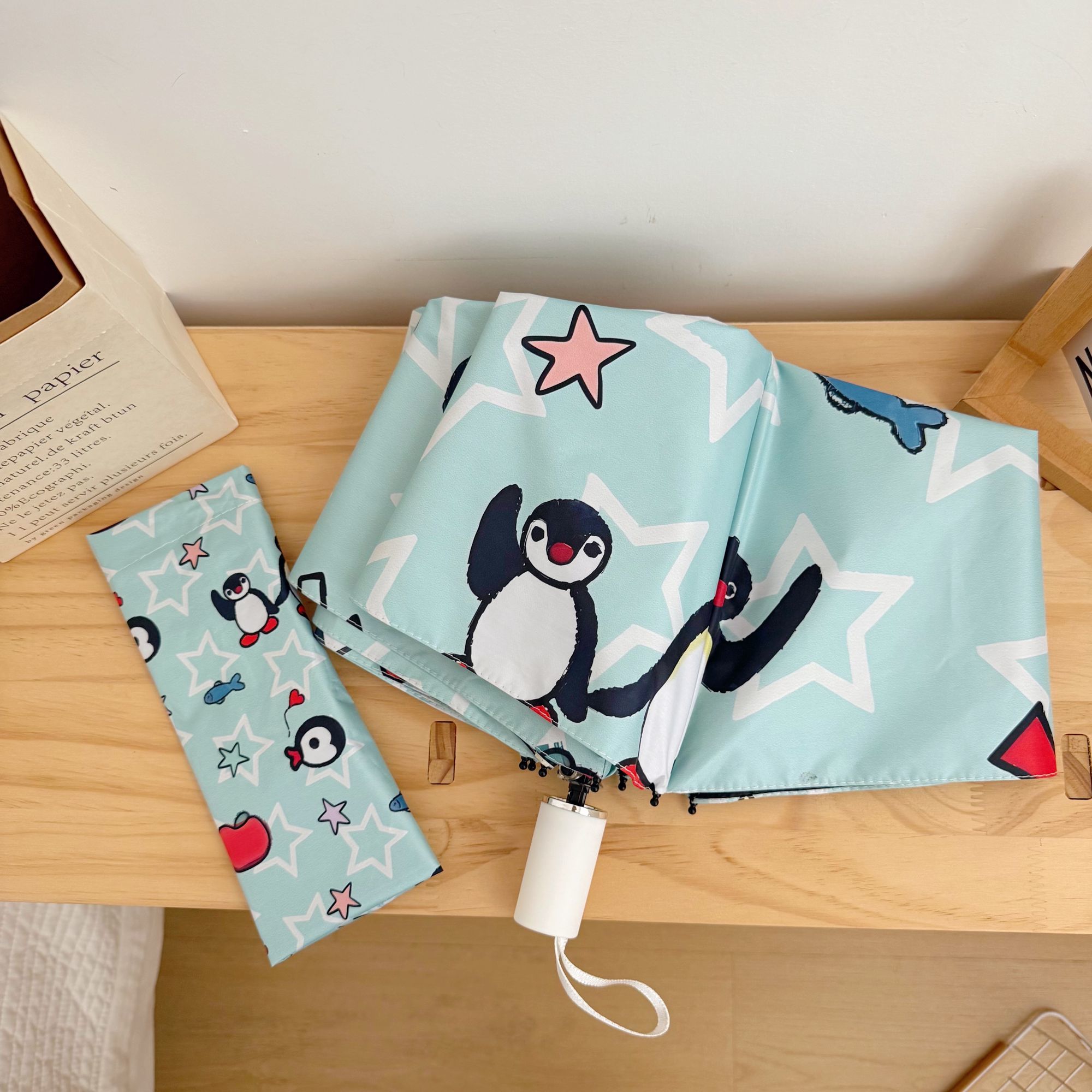 Auto Open Close Sun Umbrella with Black Lining - Cute Green Penguin Chick Digital Print, UPF 50+ UV Protection, Compact 3-Fold ( metal-fiber composite&8K
Auto Open Close Sun Umbrella with Black Lining - Cute Green Penguin Chick Digital Print, UPF 50+ UV Protection, Compact 3-Fold ( metal-fiber composite&8K