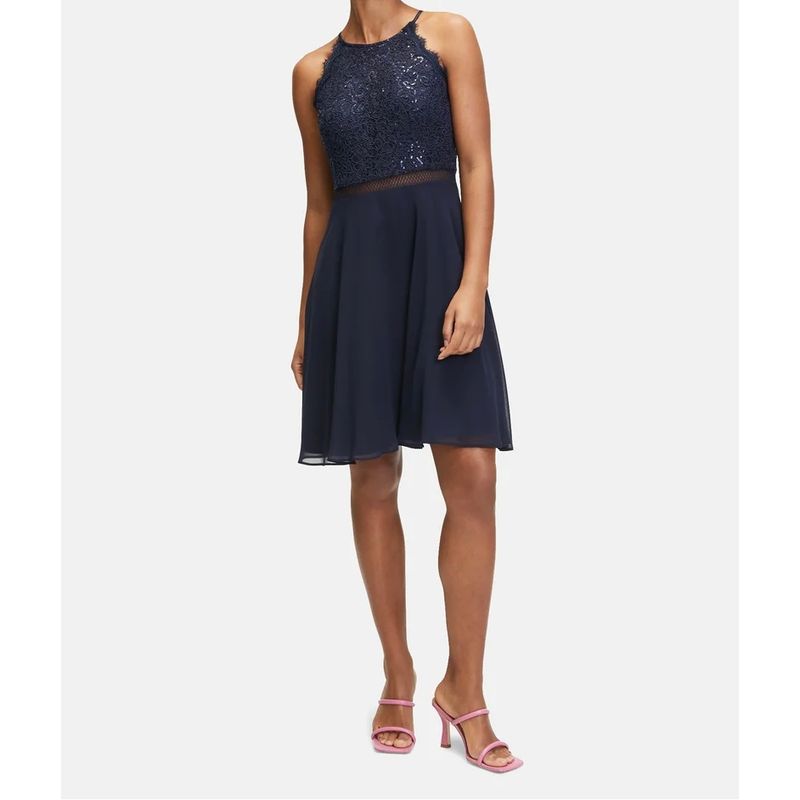 Export Single VM Home Fashion Heavy Industry New Arrival Beaded Sequins Embroidered Slip Top Open Back Chiffon Hollow-out Short Dress Navy blue XXS(32)
Export Single VM Home Fashion Heavy Industry New Arrival Beaded Sequins Embroidered Slip Top Open Back Chiffon Hollow-out Short Dress Navy blue XXS(32)