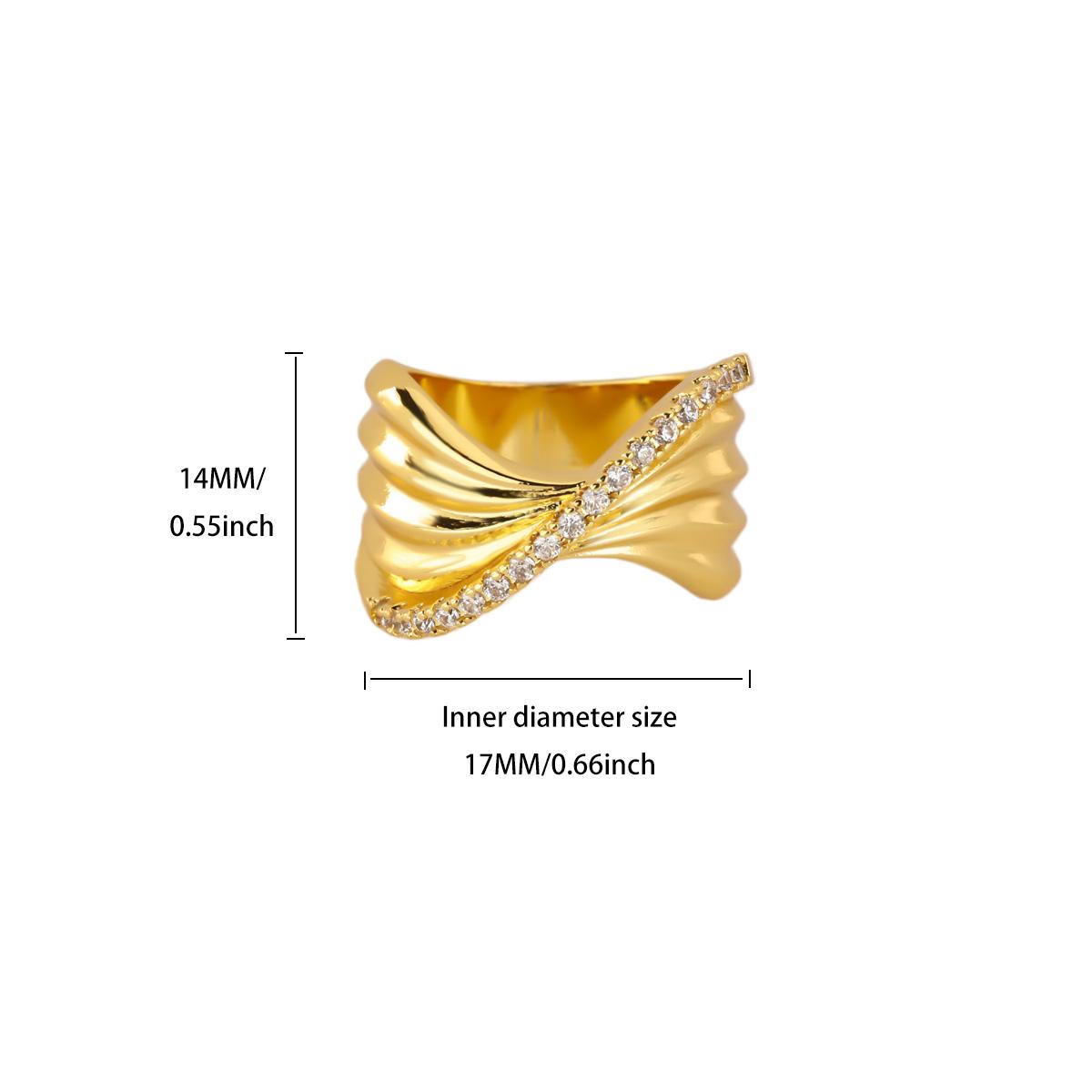Stainless Steel Fashion Twisted Shell Pattern Zircon Ring for Women Size 7 & 8 18K Gold-plated Ring Wedding Anniversary Jewelry
Stainless Steel Fashion Twisted Shell Pattern Zircon Ring for Women Size 7 & 8 18K Gold-plated Ring Wedding Anniversary Jewelry