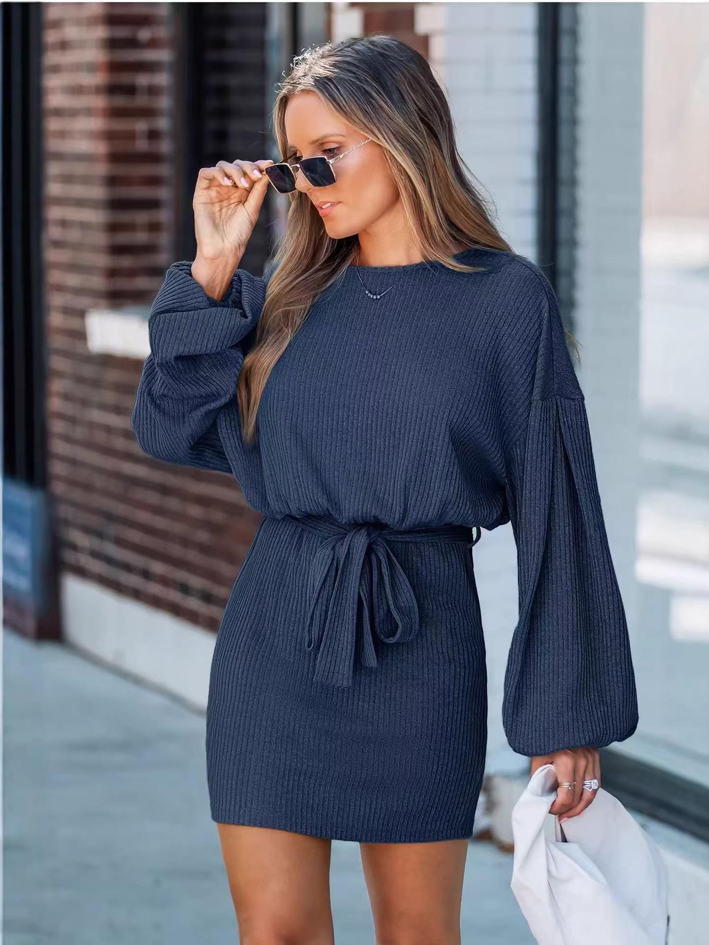 2025 A/W European & American Women s Knit Ribbed Dress - Long Sleeve, Belted, Puff Sleeves XL темно-синього кольору
2025 A/W European & American Women s Knit Ribbed Dress - Long Sleeve, Belted, Puff Sleeves XL темно-синього кольору