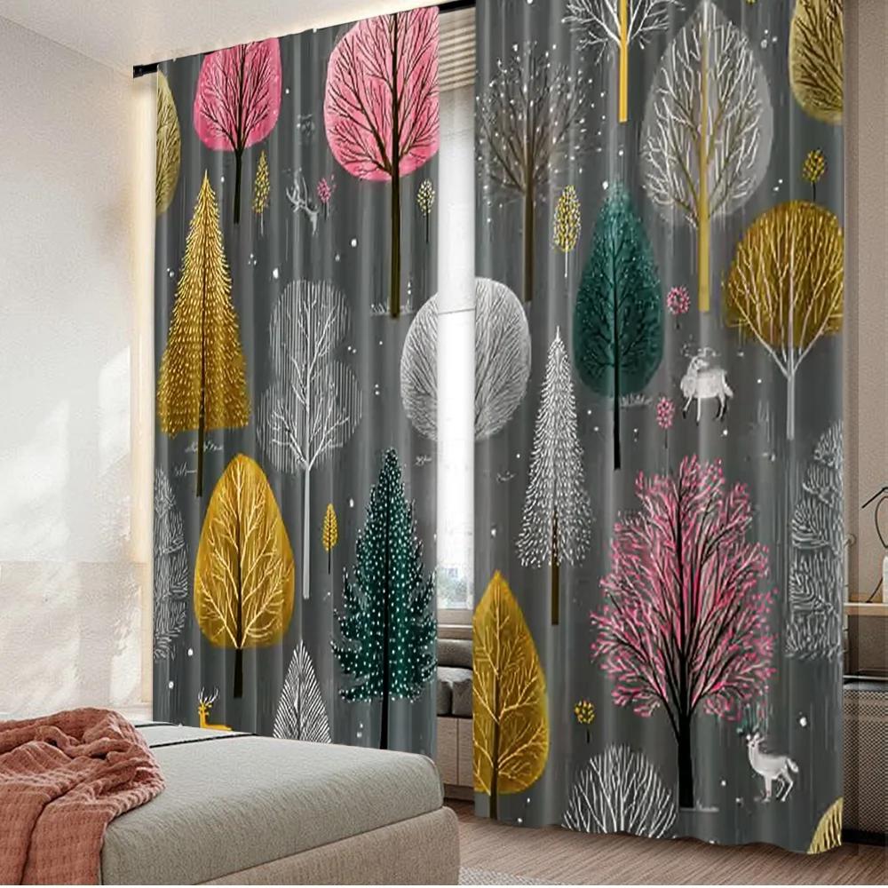 Set Of 2 Flat Printing Window Curtains Forest Patterns Digital Printed Polyester Drapes Seasonal Party Holiday Decor Po Made W100*H70(CM)-Grommet top&2PCS
Set Of 2 Flat Printing Window Curtains Forest Patterns Digital Printed Polyester Drapes Seasonal Party Holiday Decor Po Made W100*H70(CM)-Grommet top&2PCS