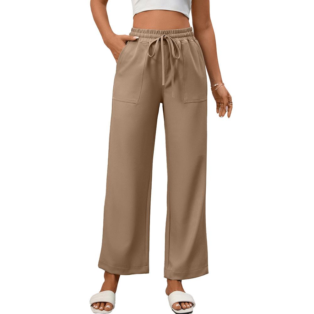 Summer New Women s Casual Drawstring Flowing Trousers Wide Leg Pants with Pockets XL хакі
Summer New Women s Casual Drawstring Flowing Trousers Wide Leg Pants with Pockets XL хакі