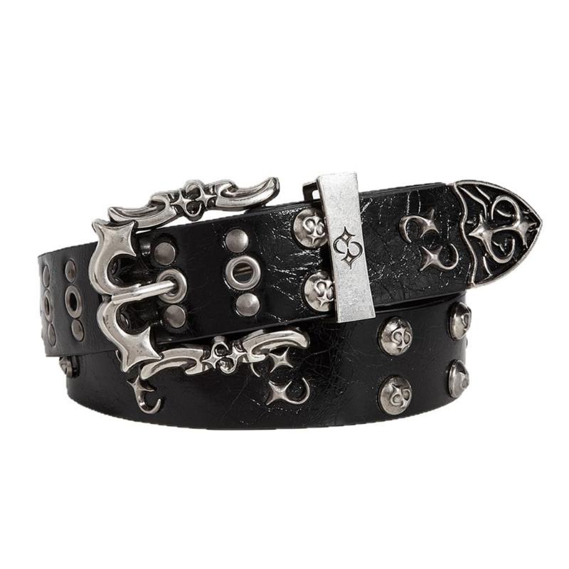 Women s Gothic Studded Belt Adjustable Double Row Hole Secure Nonslip Clasp Sash PU Leather Waist Girdle
Women s Gothic Studded Belt Adjustable Double Row Hole Secure Nonslip Clasp Sash PU Leather Waist Girdle