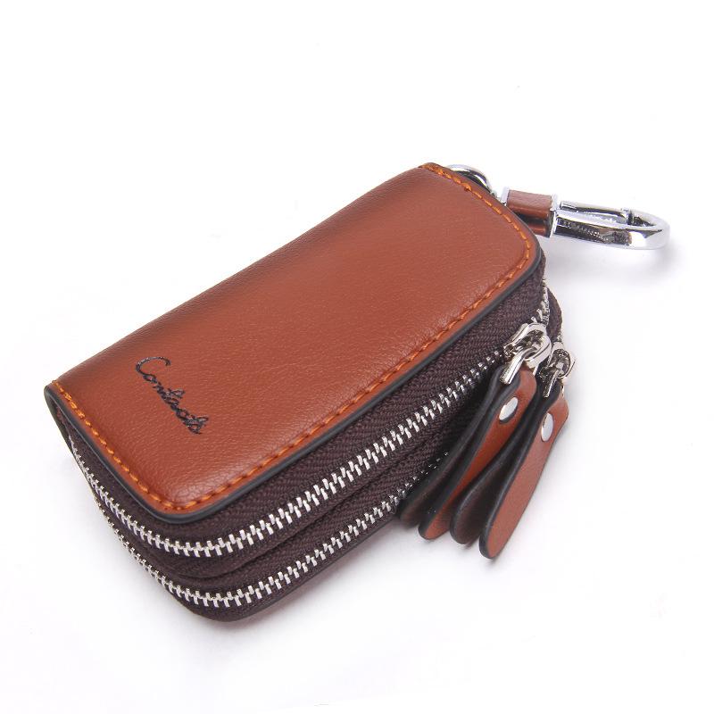 Black Angel Genuine Leather Double Zipper Multi-functional Car Key Holder темно-коричневого кольору
Black Angel Genuine Leather Double Zipper Multi-functional Car Key Holder темно-коричневого кольору