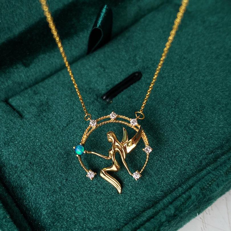 Niche Design Angel Pendant Necklace: Women s S925 Sterling Silver, Gold-Plated, Light Luxury, Vintage Clavicle Chain 925 Silver
Niche Design Angel Pendant Necklace: Women s S925 Sterling Silver, Gold-Plated, Light Luxury, Vintage Clavicle Chain 925 Silver