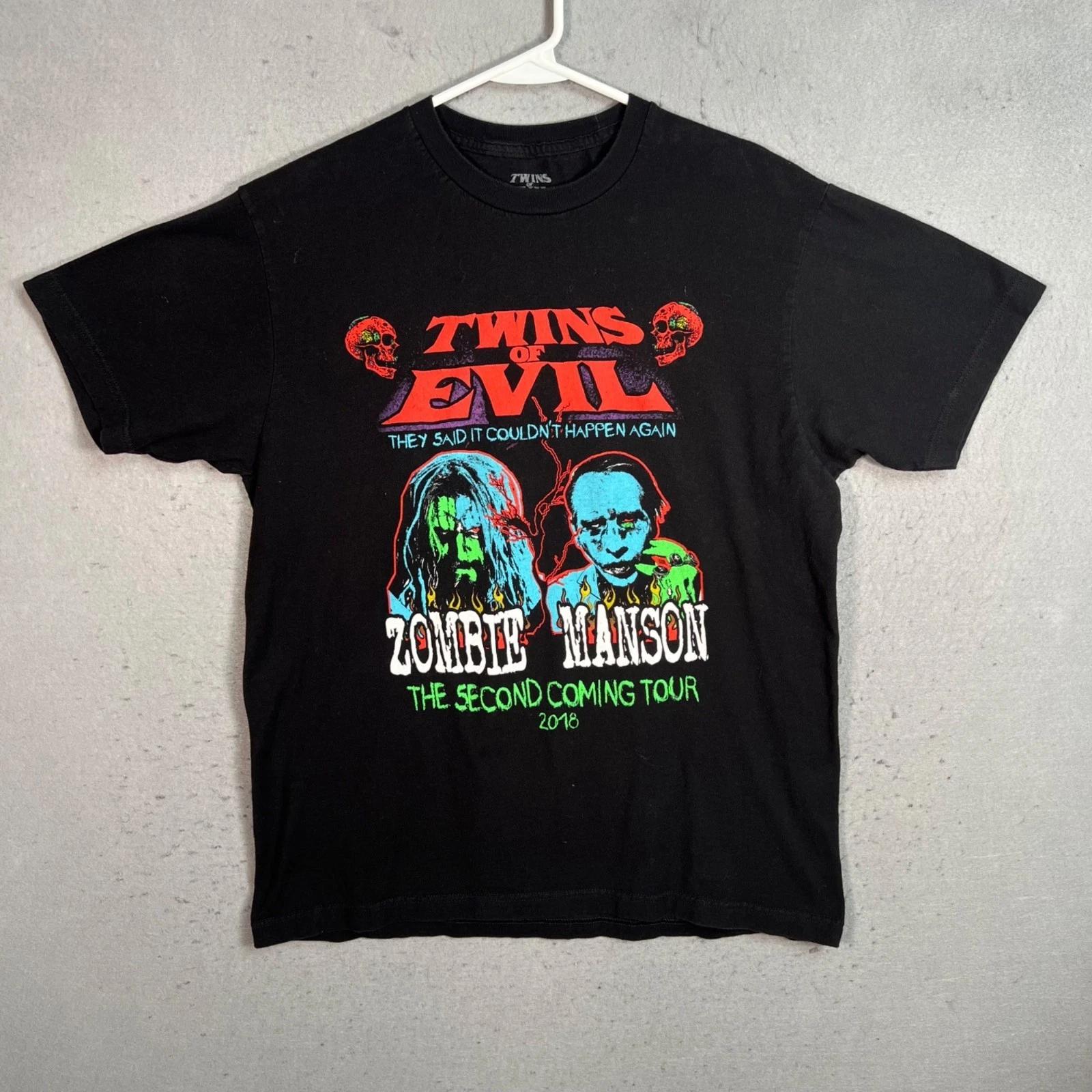 Twins Of Evil 2018 Second Coming Tour Zombie Manson T Shirt Adult Large Black 4XL
Twins Of Evil 2018 Second Coming Tour Zombie Manson T Shirt Adult Large Black 4XL
