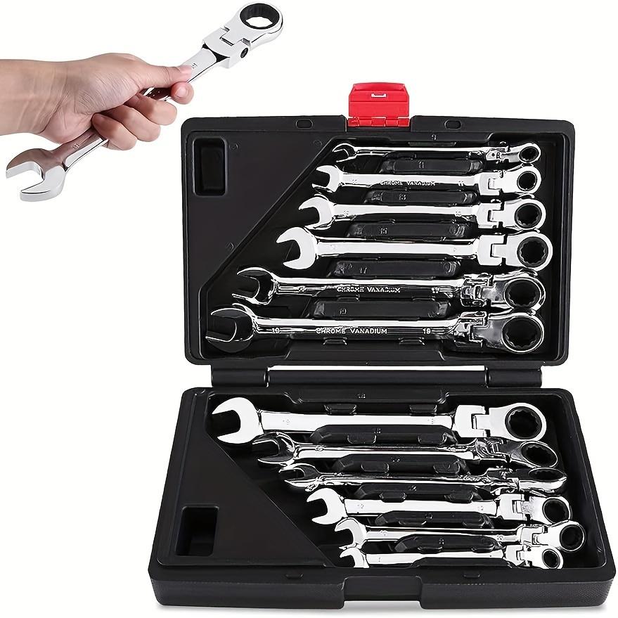 12pcs Elbow Ratchet Wrench Set, CR-V Steel, Metric 8-19mm, Quick-Release, Mechanical Operation, with Portable Toolbox for Versatile Tightening 12pcs
12pcs Elbow Ratchet Wrench Set, CR-V Steel, Metric 8-19mm, Quick-Release, Mechanical Operation, with Portable Toolbox for Versatile Tightening 12pcs