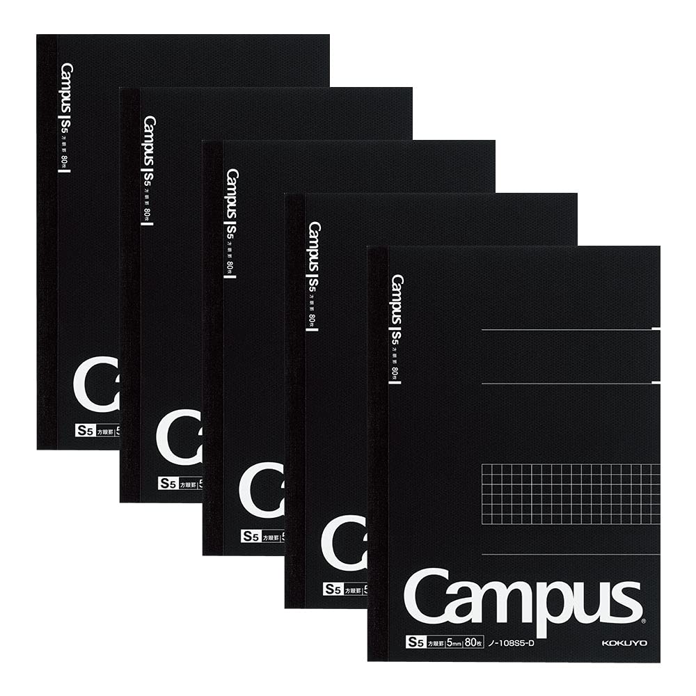 KOKUYO Note Campus Note Adult Campus Graph в линейку A5 80 листов 5 книг в упаковке черного цвета No-108S5-DX5SET
KOKUYO Note Campus Note Adult Campus Graph в линейку A5 80 листов 5 книг в упаковке черного цвета No-108S5-DX5SET