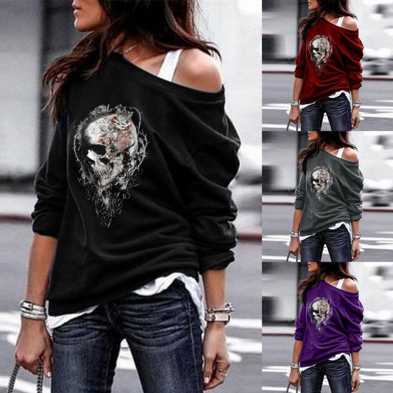 Женщины Мода Длинные рукава Блузка Череп Печатные Pullover Top Личность Одно плечо готические вершины
Женщины Мода Длинные рукава Блузка Череп Печатные Pullover Top Личность Одно плечо готические вершины