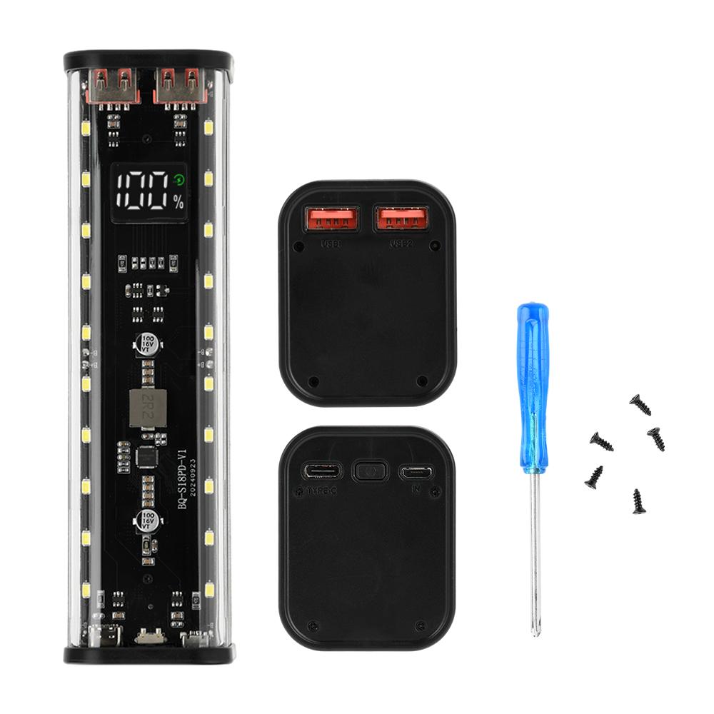 DIY 18650 Battery Storage Box USB PD Fast Charging Power Sources DIY Case kit With LCD LED Light Power Tool Accessory
DIY 18650 Battery Storage Box USB PD Fast Charging Power Sources DIY Case kit With LCD LED Light Power Tool Accessory