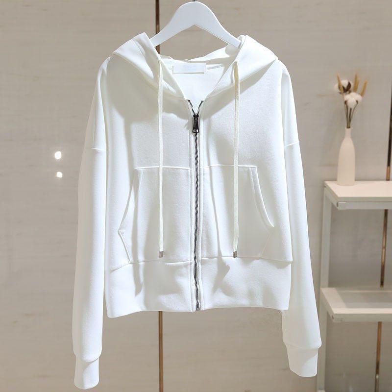 Women s White Hooded Zipper Cardigan - Solid Color, Loose Fit, Petite Outerwear for Spring & Autumn 2025 S 80-95 jin
Women s White Hooded Zipper Cardigan - Solid Color, Loose Fit, Petite Outerwear for Spring & Autumn 2025 S 80-95 jin