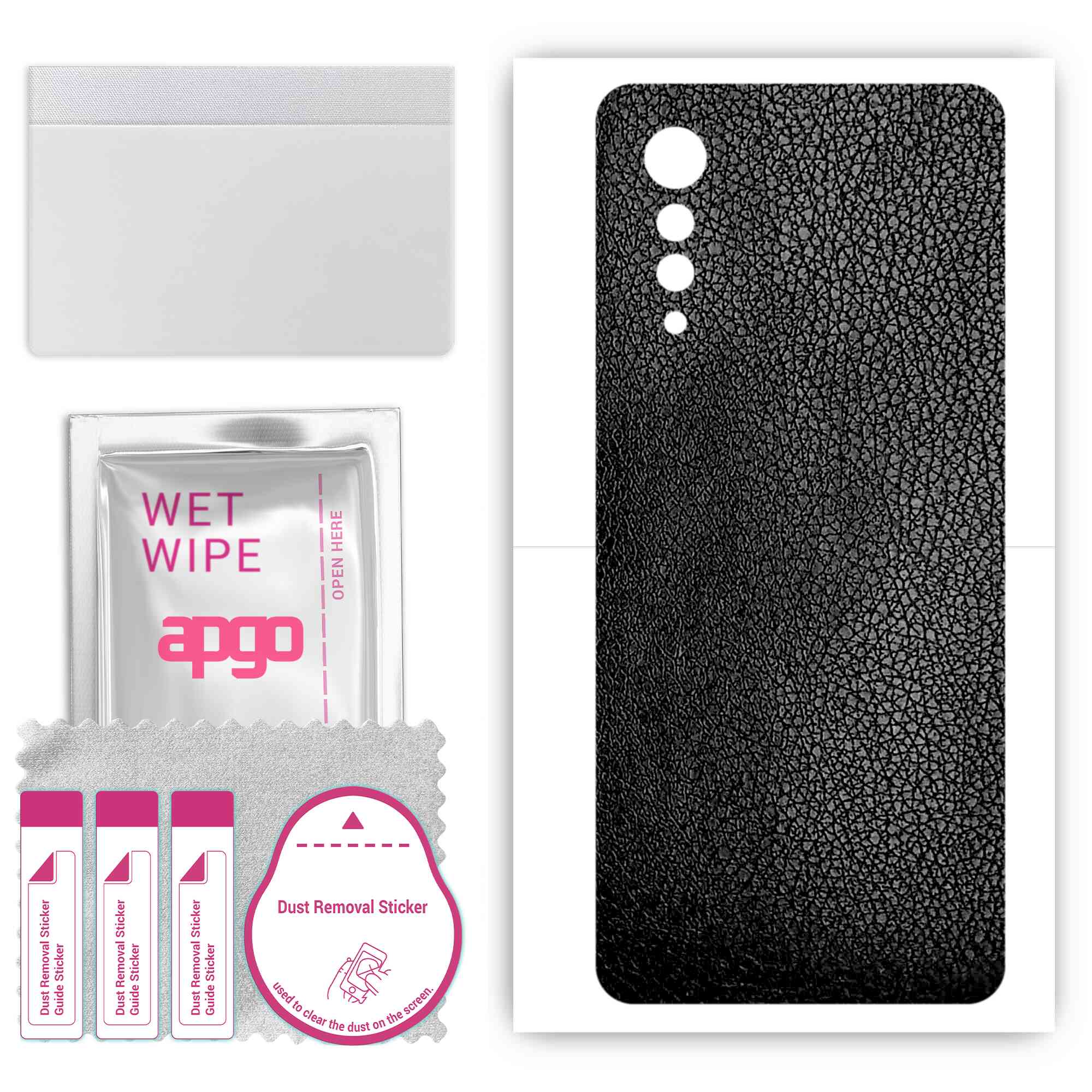 apgo Protective Skin Sticker for the back compatible with LG Velvet 5G UW, Wrap Film, Foil, Vinyl - Pattern Black Leather
apgo Protective Skin Sticker for the back compatible with LG Velvet 5G UW, Wrap Film, Foil, Vinyl - Pattern Black Leather