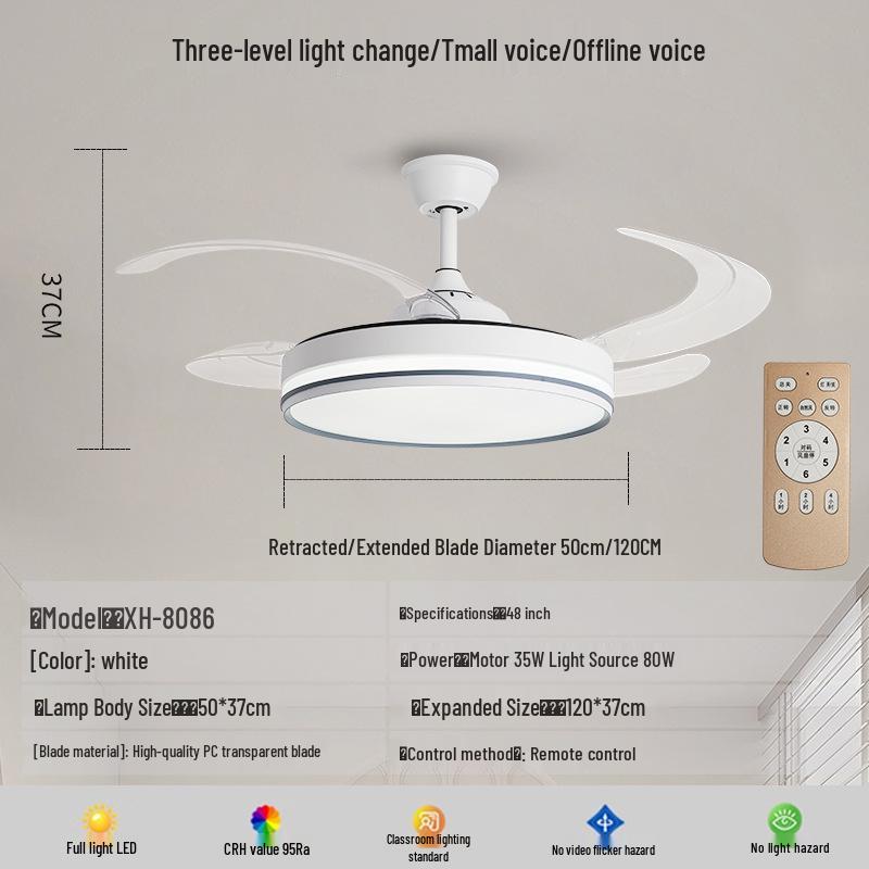 48-дюймовый медный потолочный вентилятор с подсветкой и бесшумным двигателем с переменной частотой для гостиной или ресторана Three-color Light Change/Tmall Genie
48-дюймовый медный потолочный вентилятор с подсветкой и бесшумным двигателем с переменной частотой для гостиной или ресторана Three-color Light Change/Tmall Genie