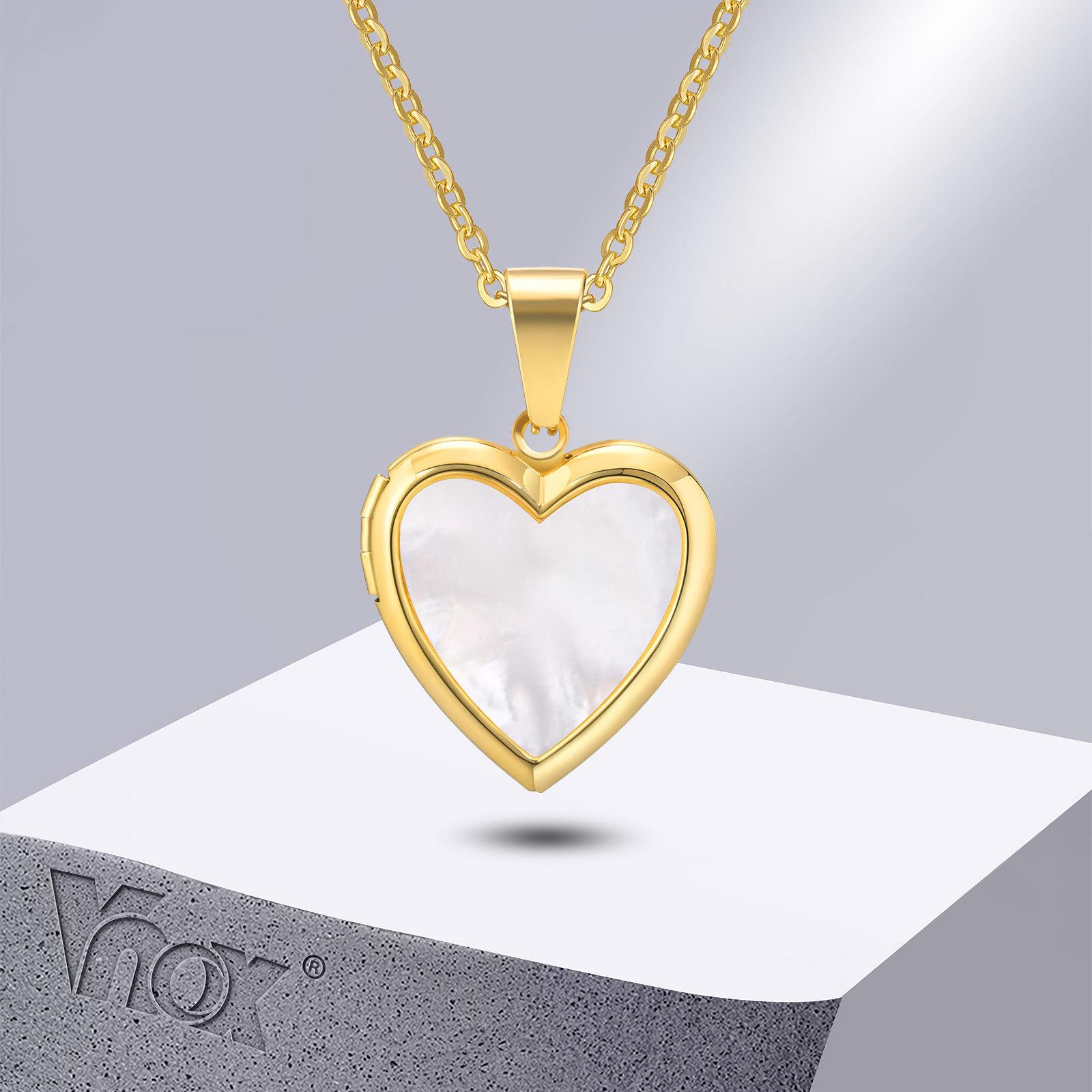 Vnox Women Locket Necklaces, Openable Heart Pendants, Stainless Steel Shell Photo Frame Necklace 55cm-60cm
Vnox Women Locket Necklaces, Openable Heart Pendants, Stainless Steel Shell Photo Frame Necklace 55cm-60cm