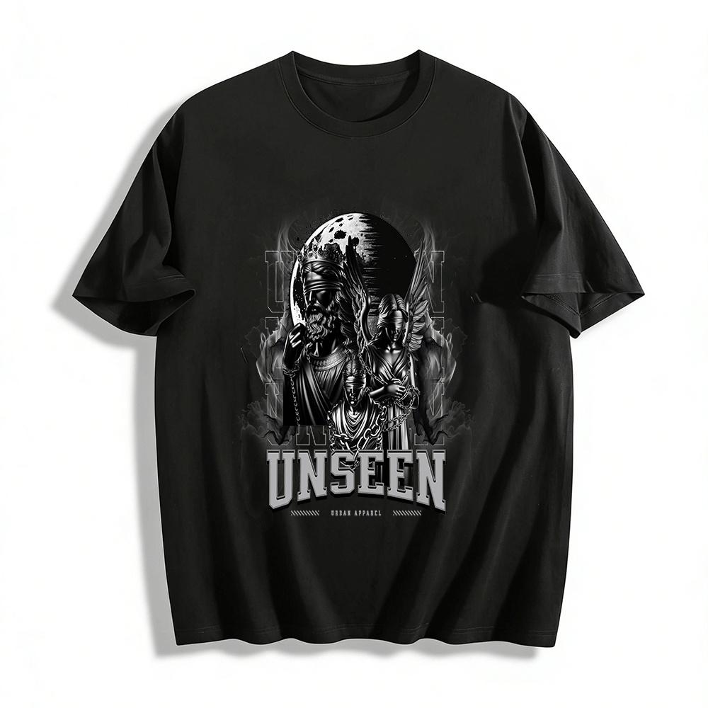 Blindfolded Deity Print Streetwear UNSEEN Urban Casual Loose T-Shirt Pure cotton T-shirt 6XL
Blindfolded Deity Print Streetwear UNSEEN Urban Casual Loose T-Shirt Pure cotton T-shirt 6XL