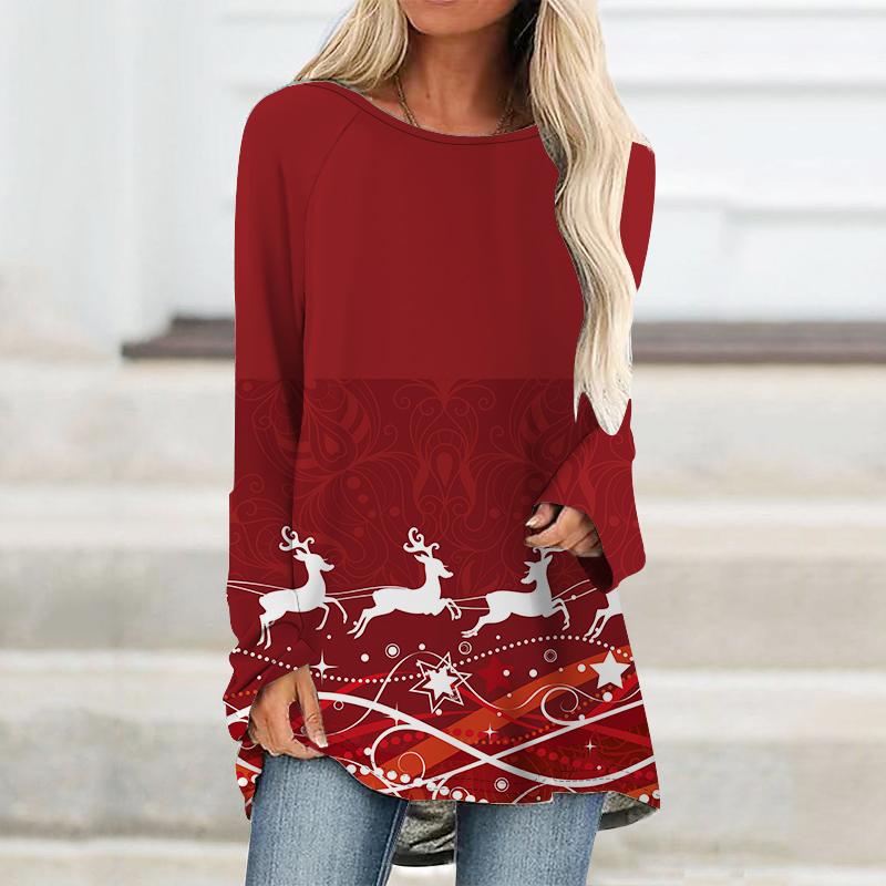 Plus Size Women Cute Snowman Printed Comfy Long Sleeve Round Collar T-shirt Casual Baggy Mid Length Tee Tops For Christmas 8XL червоний
Plus Size Women Cute Snowman Printed Comfy Long Sleeve Round Collar T-shirt Casual Baggy Mid Length Tee Tops For Christmas 8XL червоний