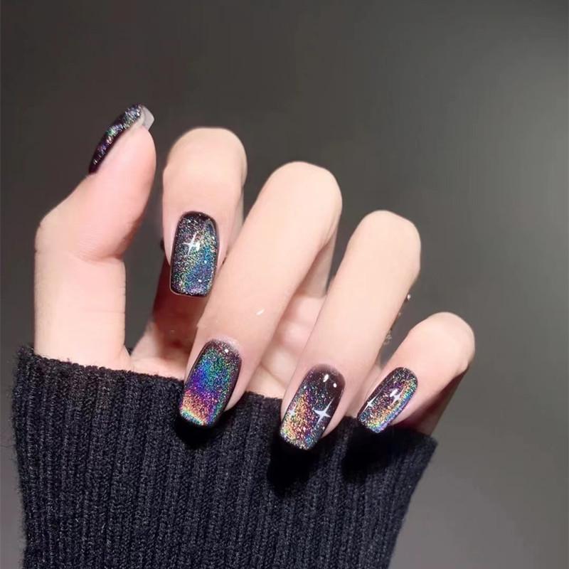 Xiaohongshu Rainbow Cat Eye French Nail Art Stickers - Short Removable Gel False Nails
Xiaohongshu Rainbow Cat Eye French Nail Art Stickers - Short Removable Gel False Nails