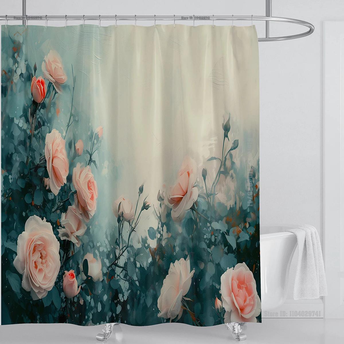 Vintage Rose Garden Shower Curtain, Waterproof Fabric With Artistic Floral Design For Elegant Bathroom Decor, Adds Classic Charm W60H190(CM)-1 Pcs
Vintage Rose Garden Shower Curtain, Waterproof Fabric With Artistic Floral Design For Elegant Bathroom Decor, Adds Classic Charm W60H190(CM)-1 Pcs