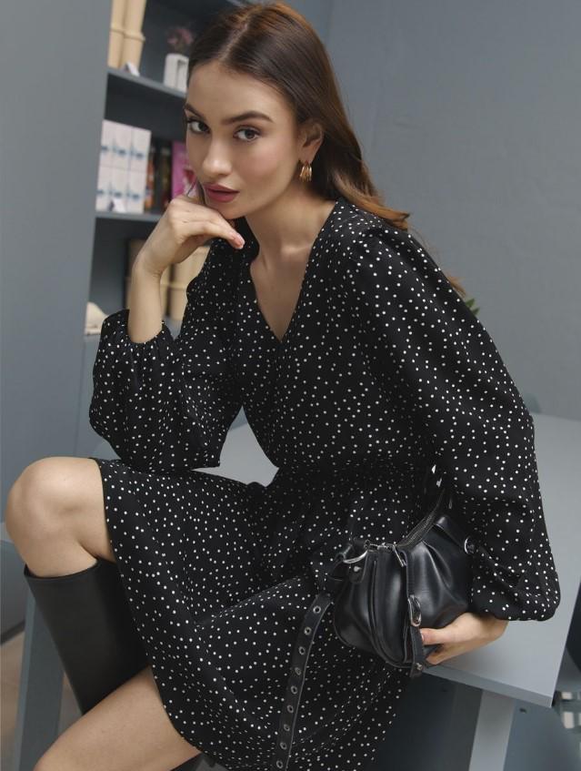 Women s Long Sleeve V-Neck Polka Dot Waist-Cinching Dress - New Fashion Casual Style Medium чёрный
Women s Long Sleeve V-Neck Polka Dot Waist-Cinching Dress - New Fashion Casual Style Medium чёрный