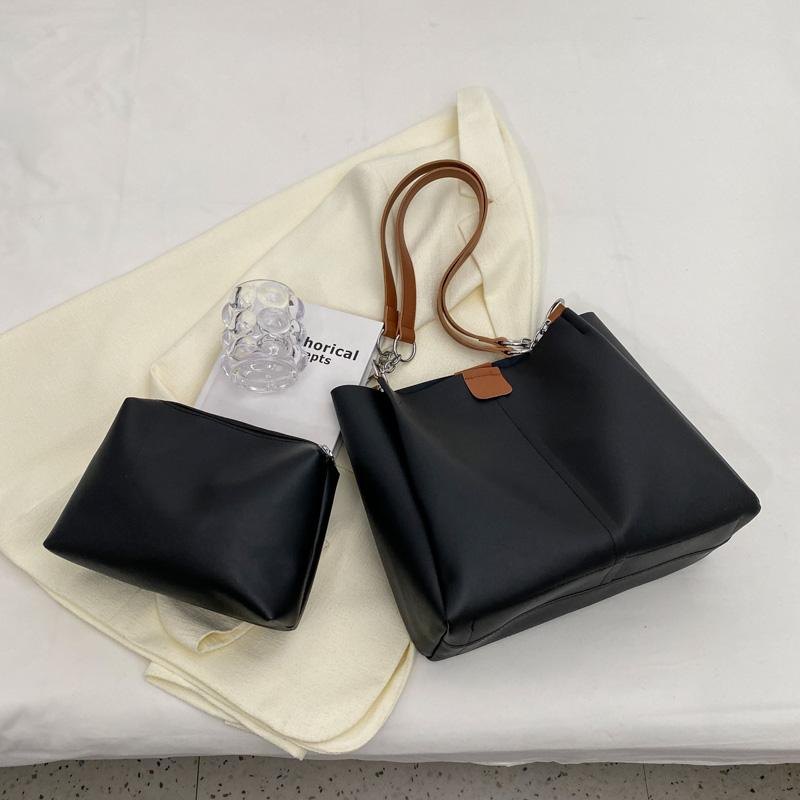 Простая женская сумка Commuter большой емкости, весенняя новая мода, сумки на ремне с цепочками, повседневные универсальные сумки-тоуты, тренд (30cm<Max Length<50cm)