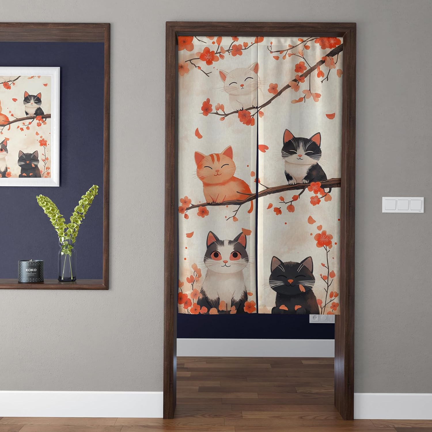Japanese Style Noren Long Doorway Curtain 70 X 90 Cm Cotton And Linen Japanese Noren Curtain Doorway Divider Cute Cat W60H190(CM)-1 Pcs
Japanese Style Noren Long Doorway Curtain 70 X 90 Cm Cotton And Linen Japanese Noren Curtain Doorway Divider Cute Cat W60H190(CM)-1 Pcs
