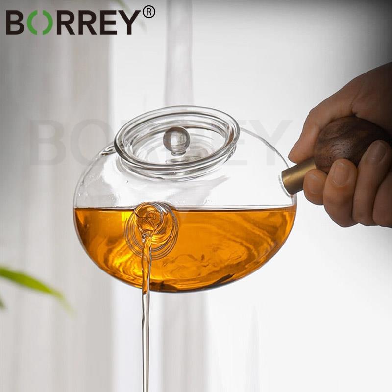 Стеклянный чайник BORREY с деревянной ручкой, подходит для плиты и чайника, цветущего чая, чашки для листового чая и основания набора чайника
Стеклянный чайник BORREY с деревянной ручкой, подходит для плиты и чайника, цветущего чая, чашки для листового чая и основания набора чайника