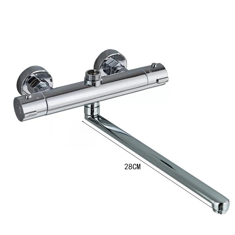 Bathroom Bath& Shower Faucet Set Thermostatic Wall Mounted Long Spout Chrome Finished Shower Faucet mixer set
Bathroom Bath& Shower Faucet Set Thermostatic Wall Mounted Long Spout Chrome Finished Shower Faucet mixer set