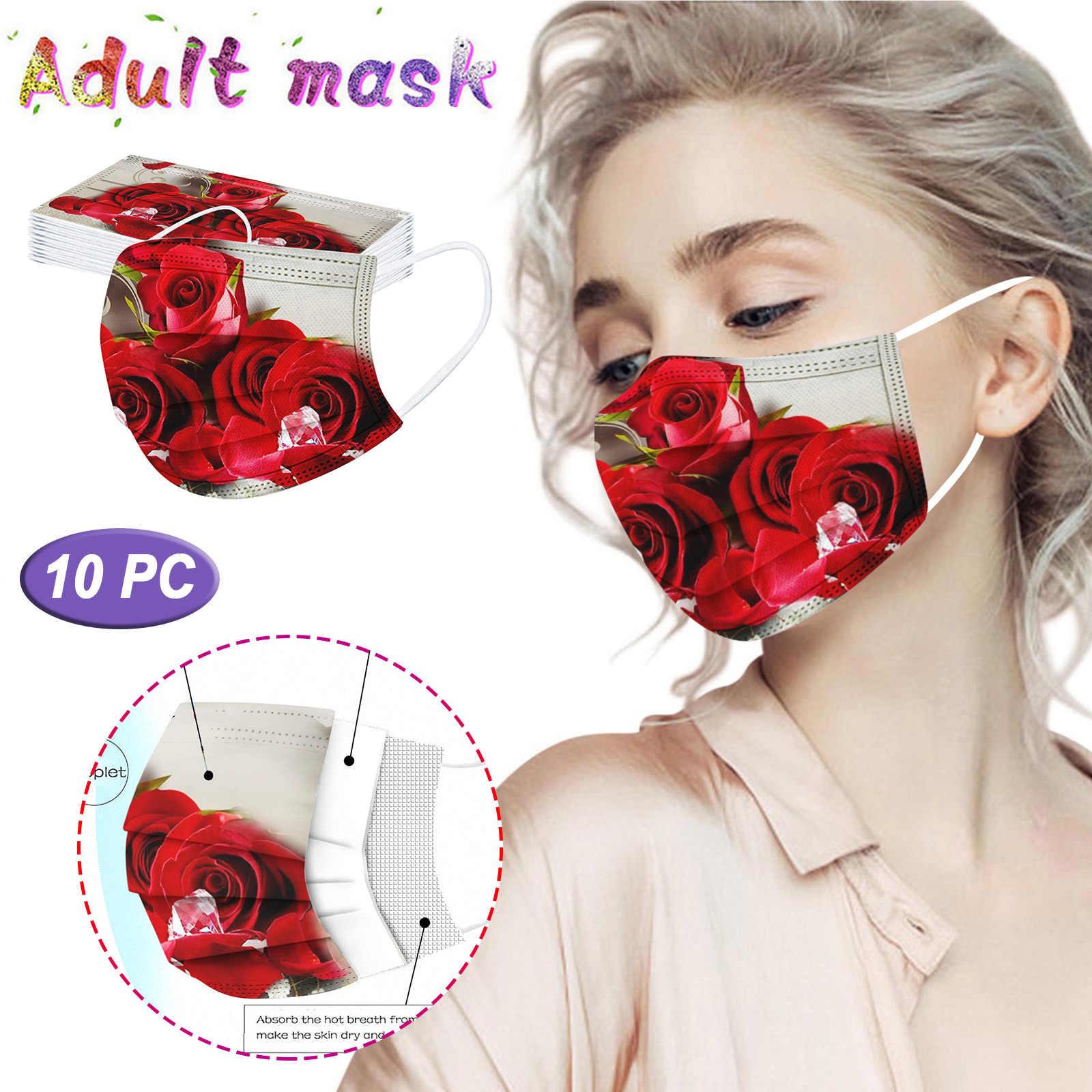 10 шт. трехслойная защитная пыленепроницаемая одноразовая маска с мультяшным принтом для взрослых Free Size