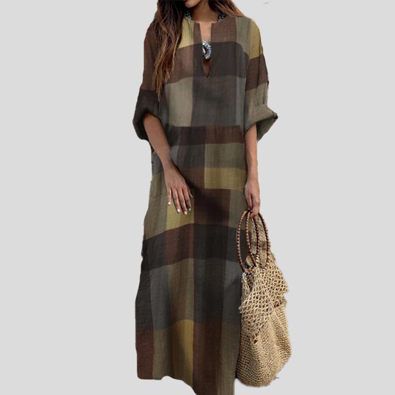 Spring Cotton and Linen Robe Retro Ethnic Style Clothes Printed Loose Long-sleeved Dress S коричневий
Spring Cotton and Linen Robe Retro Ethnic Style Clothes Printed Loose Long-sleeved Dress S коричневий