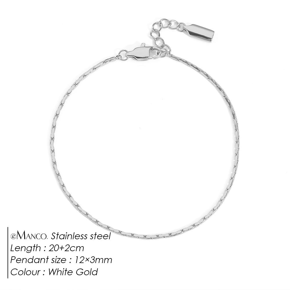 eManco 1.3MM Hammered Wire Chain White Gold Bracelet Simple Men s No Color Loss Waterproof Hand Jewelry
eManco 1.3MM Hammered Wire Chain White Gold Bracelet Simple Men s No Color Loss Waterproof Hand Jewelry