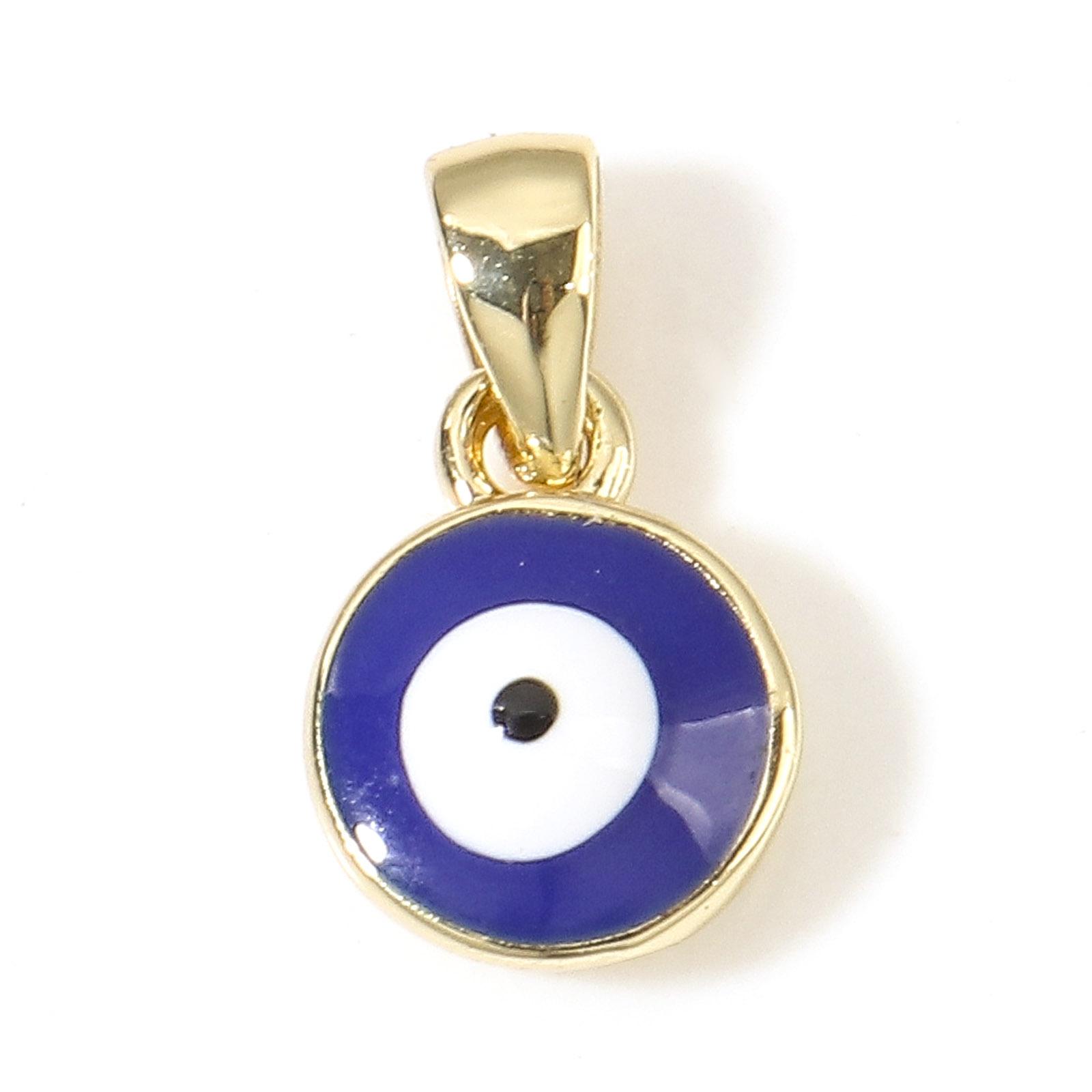 Copper Religious Charms Gold Color Multicolor Round Evil Eye Enamel Pendants For DIY Jewelry Making 14.5mm x 8mm, 1 Piece темно-синий
Copper Religious Charms Gold Color Multicolor Round Evil Eye Enamel Pendants For DIY Jewelry Making 14.5mm x 8mm, 1 Piece темно-синий