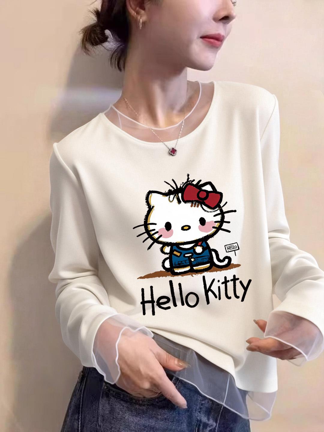 Women s Retro Mesh Long Sleeve KT Cat Print T-Shirt - Slimming Elastic Base Layer for Autumn/Winter Medium белый
Women s Retro Mesh Long Sleeve KT Cat Print T-Shirt - Slimming Elastic Base Layer for Autumn/Winter Medium белый