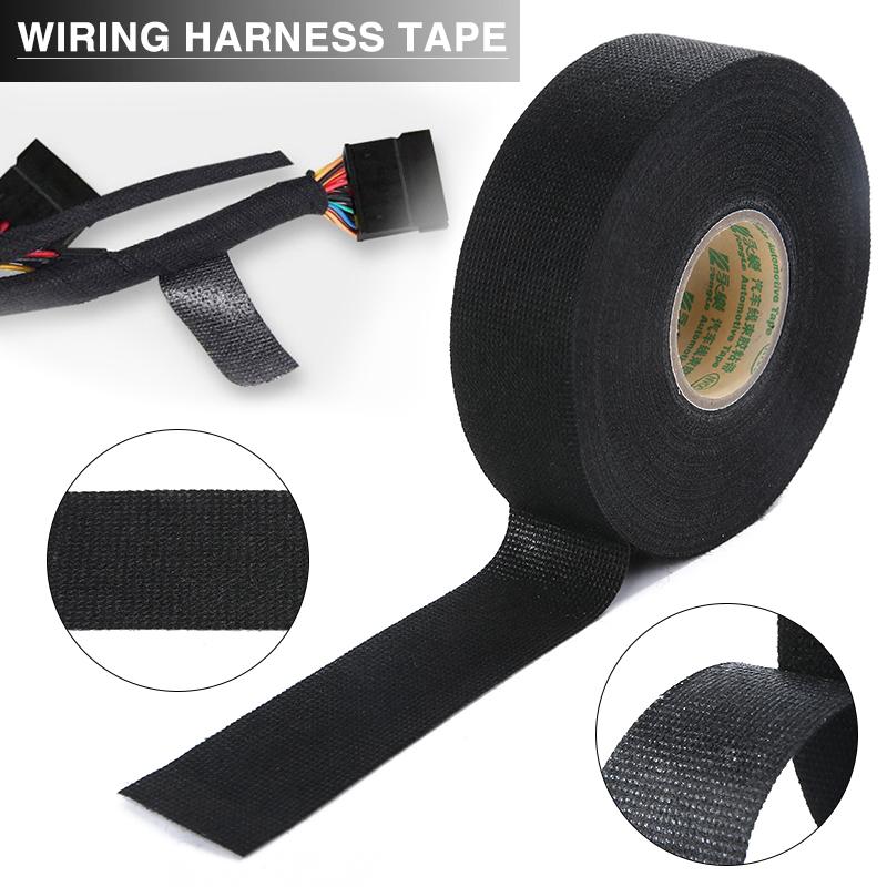Kell 19 мм * 15 м черная клейкая тканевая лента в рулоне автомобильной жгута проводов изоляционная лента