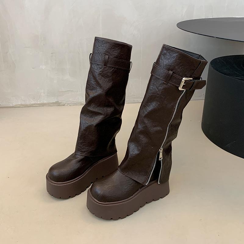 Простой ретро-стиль, ботинки на толстой подошве, увеличивающие рост, женские осенне-зимние 2025, новые ботинки-рыцари, свободные брюки, ботинки-трубы 39 коричневый
Простой ретро-стиль, ботинки на толстой подошве, увеличивающие рост, женские осенне-зимние 2025, новые ботинки-рыцари, свободные брюки, ботинки-трубы 39 коричневый