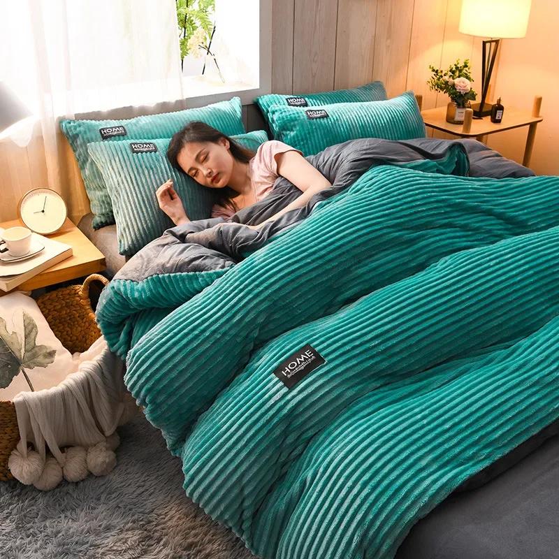 Milk Velvet Winter Thick Bed Set Double Sided Solid Color Flannel Corduroy Duvet Cover Set Winter Warm Bedding Sheet 220×240CM 220x240cm 3pcs небо синє кольору
Milk Velvet Winter Thick Bed Set Double Sided Solid Color Flannel Corduroy Duvet Cover Set Winter Warm Bedding Sheet 220×240CM 220x240cm 3pcs небо синє кольору