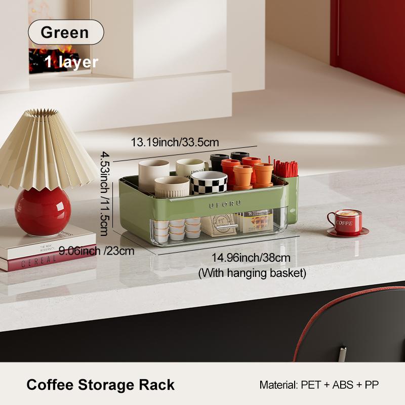 UFORU double-layer coffee storage box, equipped with a storage drawer and a detachable drainage tray, used for storing coffee
UFORU double-layer coffee storage box, equipped with a storage drawer and a detachable drainage tray, used for storing coffee