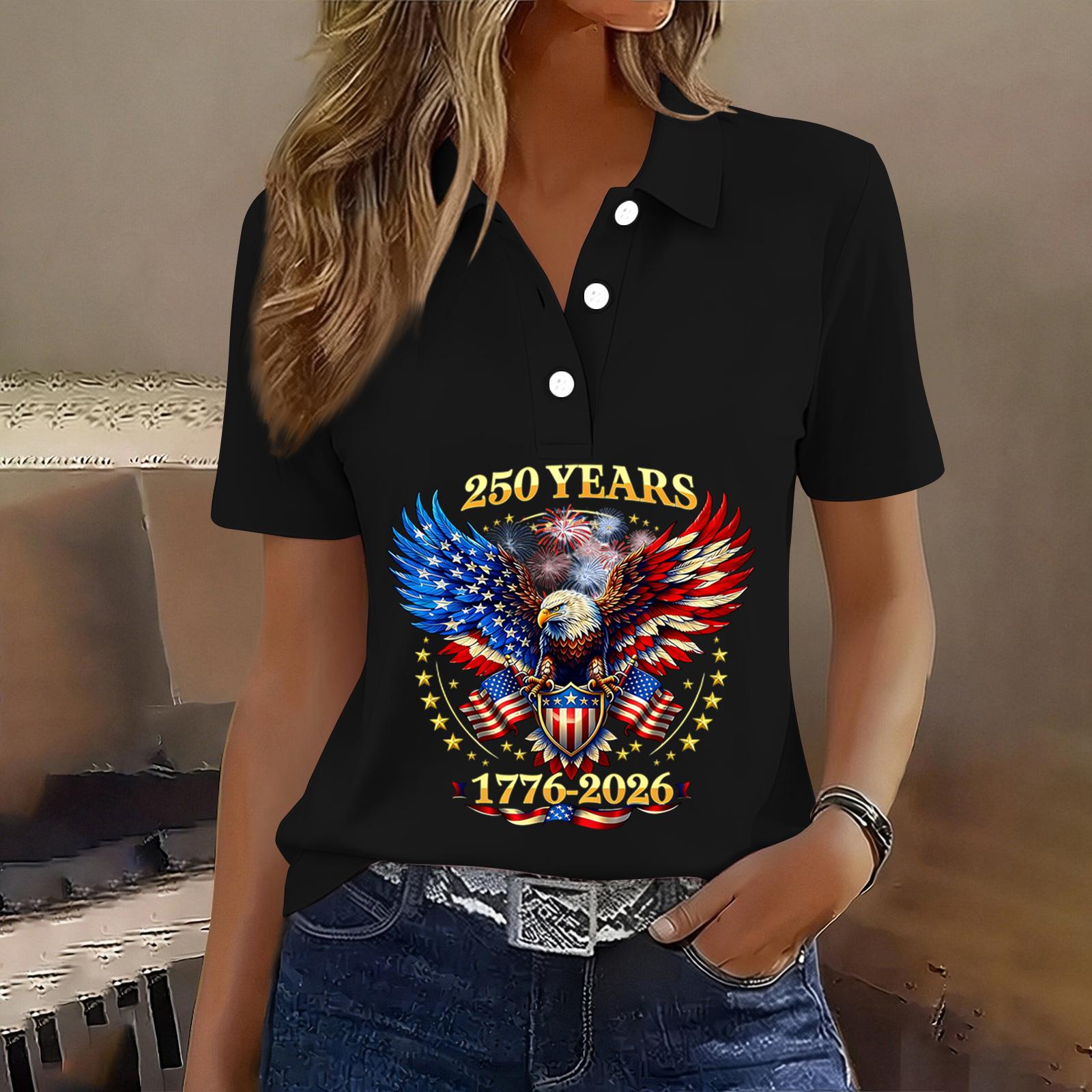 Women Casual Button Front Short Sleeve T Shirt Independence Day Printed Top Lightweight Summer Tee for Everyday Wear S чорний
Women Casual Button Front Short Sleeve T Shirt Independence Day Printed Top Lightweight Summer Tee for Everyday Wear S чорний