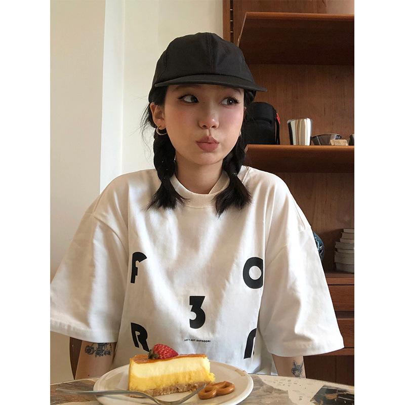 Women s Retro White Letter Collared Cotton T-Shirt - Summer Short Sleeve Design M
Women s Retro White Letter Collared Cotton T-Shirt - Summer Short Sleeve Design M