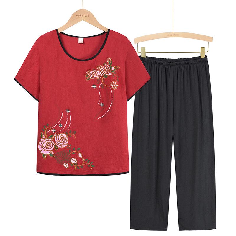 Летний костюм из хлопка и льна для женщин 60-70 лет: Свободный бабушкин пижамный комплект с футболкой с короткими рукавами 4XL кирпич красный
Летний костюм из хлопка и льна для женщин 60-70 лет: Свободный бабушкин пижамный комплект с футболкой с короткими рукавами 4XL кирпич красный