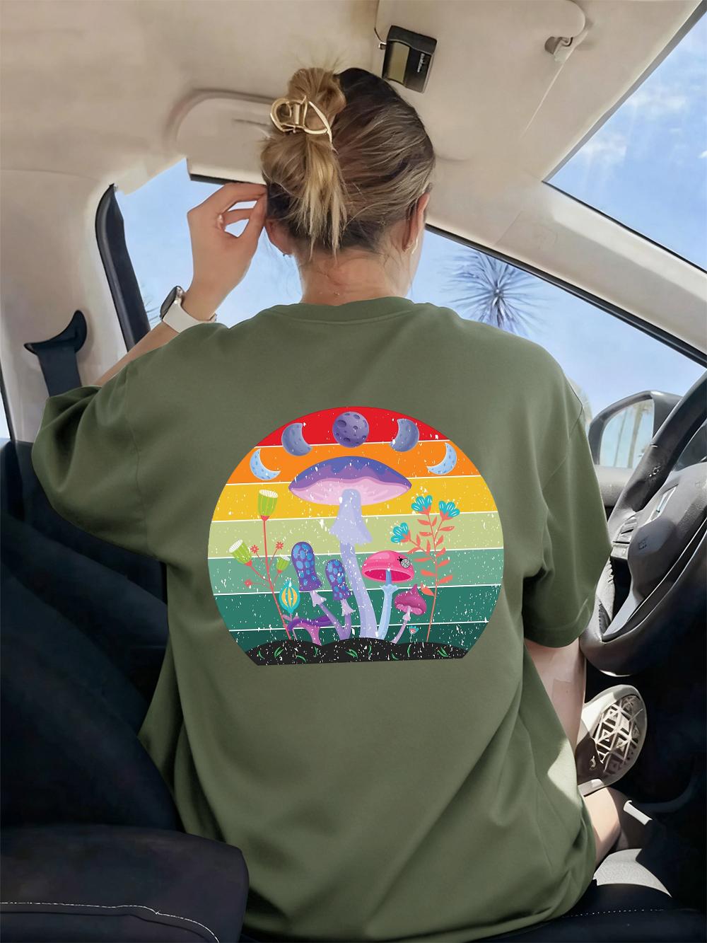 Mushroom Moon Witchy Printed TShirts Women Casual Loose Short Sleeve Tops Comfortable T Shirts Summer ONeck Womans Clothes S
Mushroom Moon Witchy Printed TShirts Women Casual Loose Short Sleeve Tops Comfortable T Shirts Summer ONeck Womans Clothes S