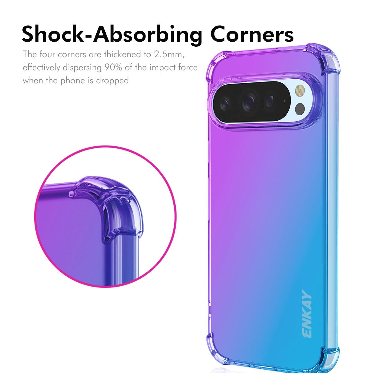 For Google Pixel 9 Pro XL TPU Case ENKAY Thickened Four Corner Drop-proof Phone Back Cover Blue/Pink
For Google Pixel 9 Pro XL TPU Case ENKAY Thickened Four Corner Drop-proof Phone Back Cover Blue/Pink