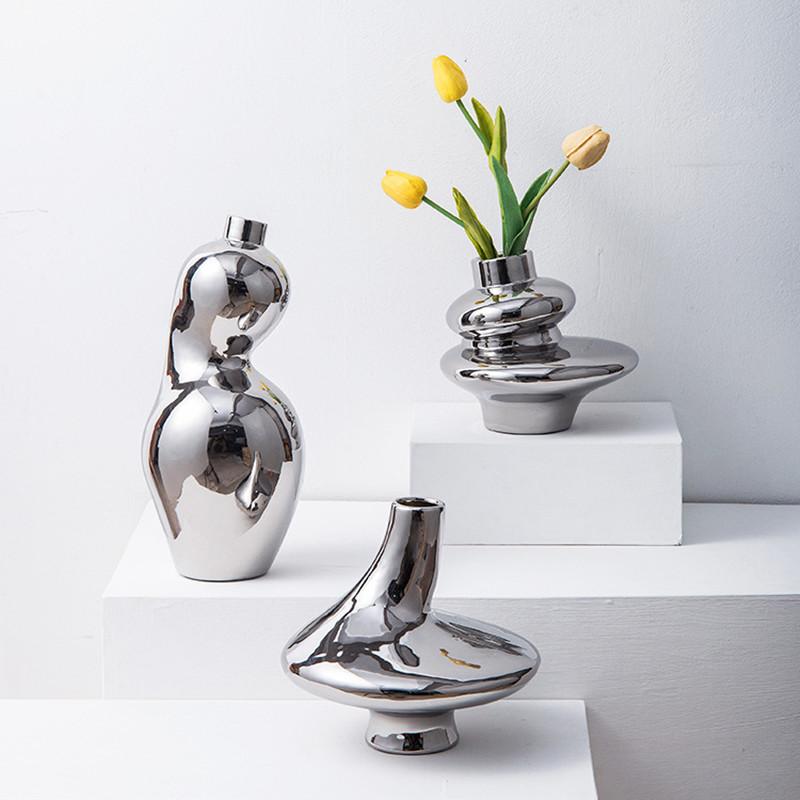 Silver Vase Creative Irregular Ceramic Ornaments Flower Arrangement Accessories Ceramic Vase Flower Vases Pots Room Accessories
Silver Vase Creative Irregular Ceramic Ornaments Flower Arrangement Accessories Ceramic Vase Flower Vases Pots Room Accessories